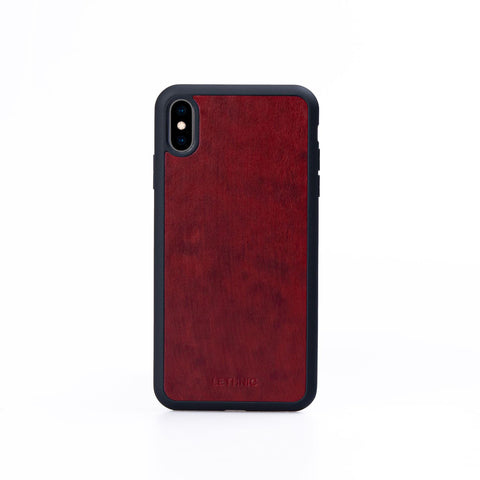 Ốp lưng IPhone XS da thật lethnic Cẩm Lai Đỏ 