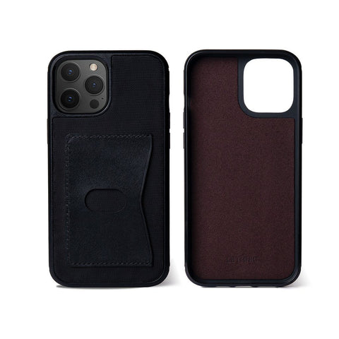 Ốp lưng có ngăn thẻ IPhone 12 Series IPhone Cases LETHNIC IPhone 12 Promax Black 