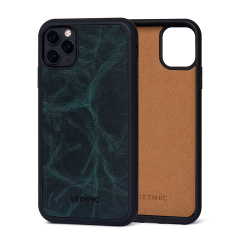 Ốp da thật IPhone 11 Pro Max - Lót Trong lethnic Xanh Ngọc 