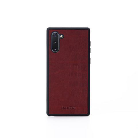 Ốp lưng da cho Samsung Galaxy Note 10 lethnic Đỏ Rượu 