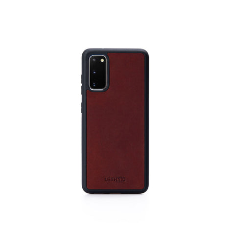 Ốp lưng da cho Samsung Galaxy S20 lethnic Đỏ Rượu 