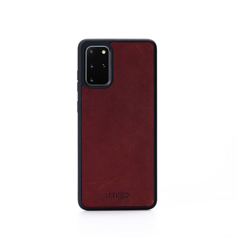 Ốp lưng da cho Samsung Galaxy S20 Plus lethnic Đỏ Rượu 