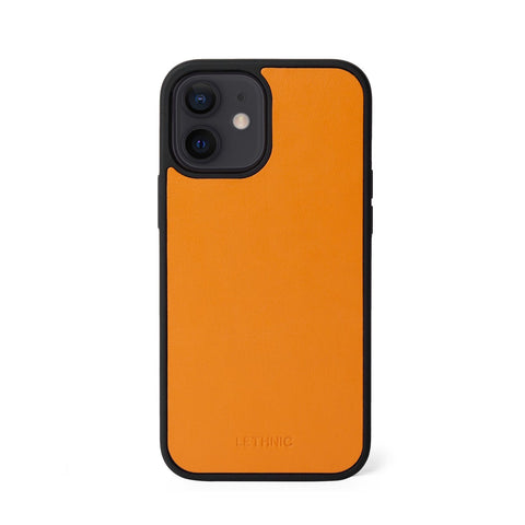 Ốp lưng IPhone 12 Mini Da Thật - Lót Trong IPhone 12 lethnic Cam Không Lót 