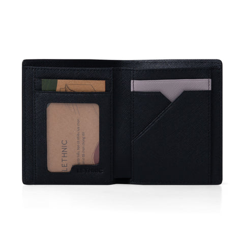 Ví Nam Gập Đôi Dáng Đứng - Saffiano Leather - REVO-V - LETHNIC