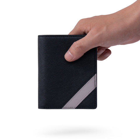 Ví Nam Gập Đôi Dáng Đứng - Saffiano Leather - REVO-V - LETHNIC