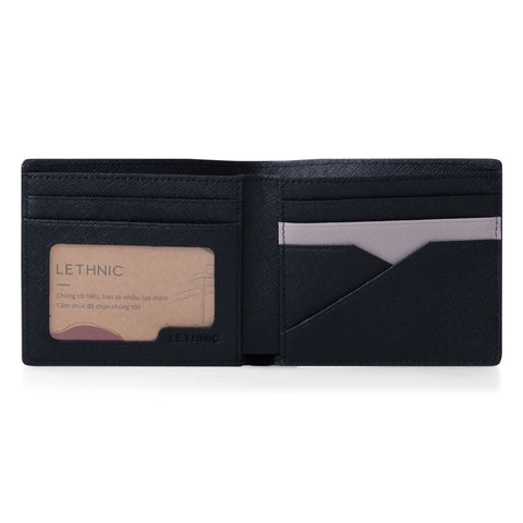 Ví Nam Gập Đôi Dáng Ngang - Saffiano Leather - REVO-H - LETHNIC