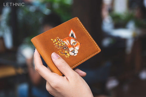 Ví da vẽ Cáo Đỏ lethnic 