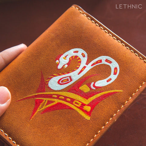 Ví da vẽ Rắn lethnic 