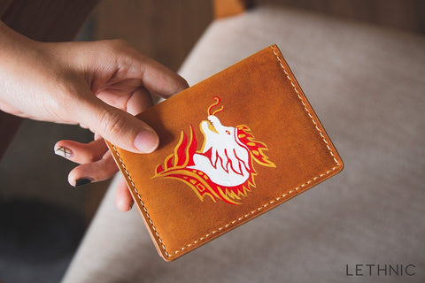 Ví da vẽ Rồng lethnic 